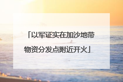 以军证实在加沙地带物资分发点附近开火