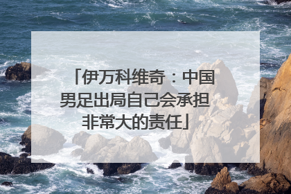 伊万科维奇：中国男足出局自己会承担非常大的责任
