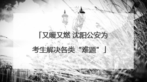 又暖又燃 沈阳公安为考生解决各类“难题”