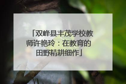 双峰县丰茂学校教师许艳玲：在教育的田野精耕细作