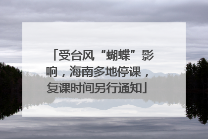 受台风“蝴蝶”影响，海南多地停课，复课时间另行通知