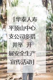 华泰人寿平顶山中心支公司多措并举  开展安全生产宣传活动