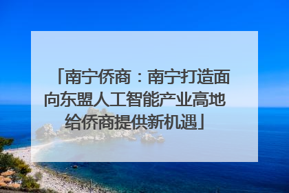 南宁侨商：南宁打造面向东盟人工智能产业高地给侨商提供新机遇
