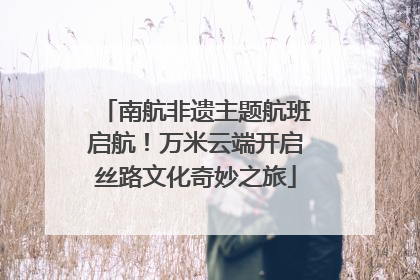 南航非遗主题航班启航！万米云端开启丝路文化奇妙之旅