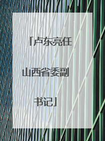 卢东亮任山西省委副书记