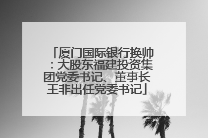 厦门国际银行换帅：大股东福建投资集团党委书记、董事长王非出任党委书记