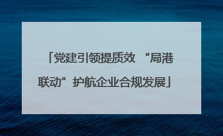 党建引领提质效 “局港联动”护航企业合规发展