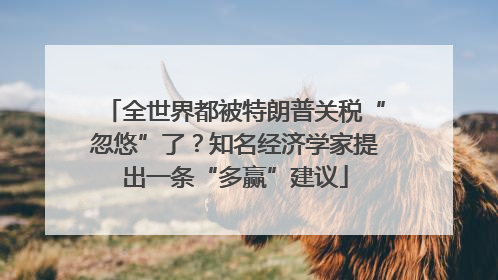 全世界都被特朗普关税“忽悠”了？知名经济学家提出一条“多赢”建议