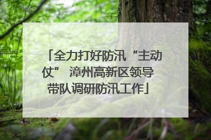 全力打好防汛“主动仗” 漳州高新区领导带队调研防汛工作