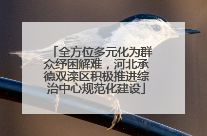 全方位多元化为群众纾困解难，河北承德双滦区积极推进综治中心规范化建设