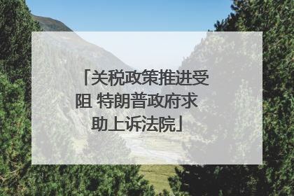 关税政策推进受阻 特朗普政府求助上诉法院