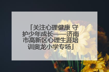 关注心理健康 守护少年成长——济南市高新区心理生涯培训奥龙小学专场