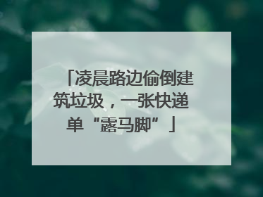 凌晨路边偷倒建筑垃圾，一张快递单“露马脚”