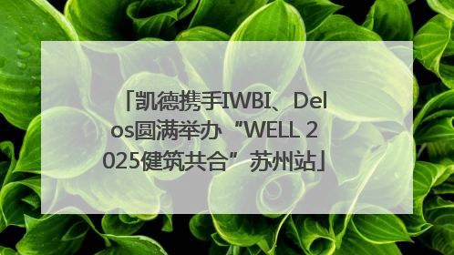 凯德携手IWBI、Delos圆满举办“WELL 2025健筑共合”苏州站