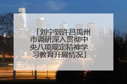 刘宁到许昌禹州市调研深入贯彻中央八项规定精神学习教育开展情况