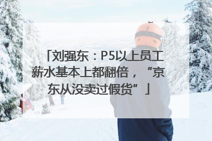 刘强东：P5以上员工薪水基本上都翻倍，“京东从没卖过假货”