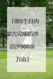 前5个月内蒙古完成防沙治沙900余万亩