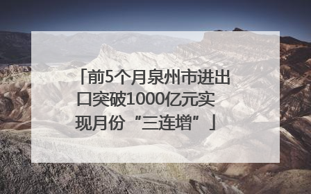 前5个月泉州市进出口突破1000亿元实现月份“三连增”