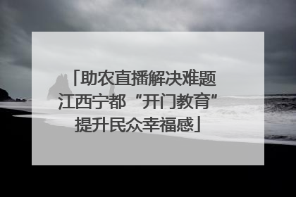 助农直播解决难题 江西宁都“开门教育”提升民众幸福感