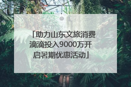 助力山东文旅消费 滴滴投入9000万开启暑期优惠活动