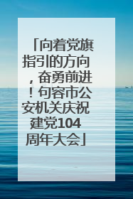 向着党旗指引的方向，奋勇前进！句容市公安机关庆祝建党104周年大会