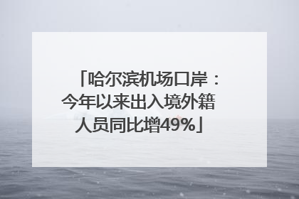 哈尔滨机场口岸：今年以来出入境外籍人员同比增49%