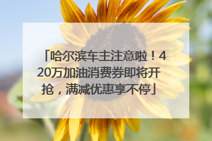 哈尔滨车主注意啦！420万加油消费券即将开抢，满减优惠享不停