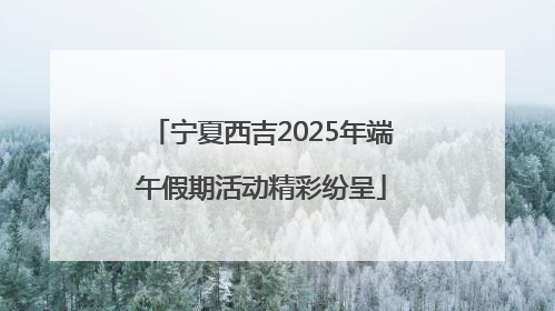 宁夏西吉2025年端午假期活动精彩纷呈
