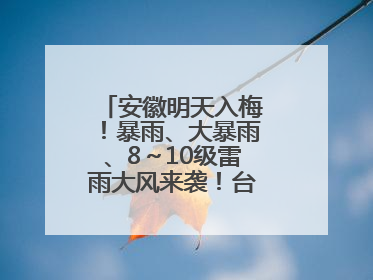 安徽明天入梅！暴雨、大暴雨、8～10级雷雨大风来袭！台风也有消息了