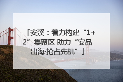 安溪：着力构建“1+2”集聚区 助力“安品出海·抢占先机”