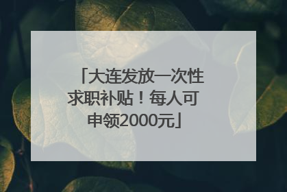 大连发放一次性求职补贴！每人可申领2000元