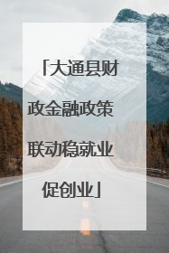 大通县财政金融政策联动稳就业促创业