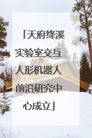 天府绛溪实验室交互人形机器人前沿研究中心成立