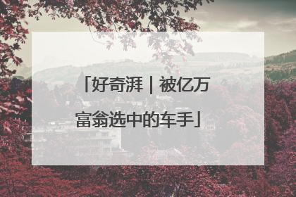 好奇湃｜被亿万富翁选中的车手