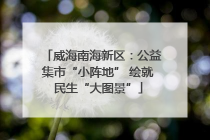 威海南海新区：公益集市“小阵地” 绘就民生“大图景”