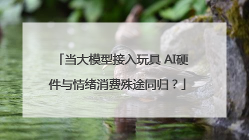 当大模型接入玩具 AI硬件与情绪消费殊途同归？