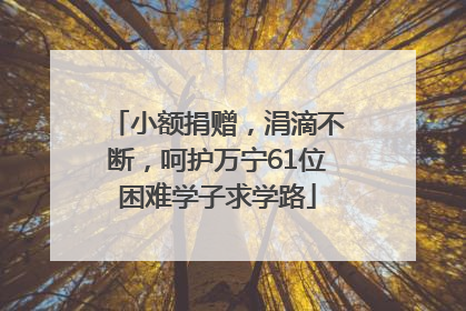 小额捐赠，涓滴不断，呵护万宁61位困难学子求学路