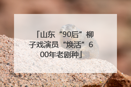 山东“90后”柳子戏演员“焕活”600年老剧种