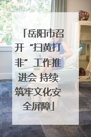 岳阳市召开“扫黄打非”工作推进会 持续筑牢文化安全屏障