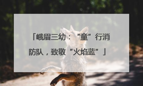 峨眉三幼：“童”行消防队，致敬“火焰蓝”
