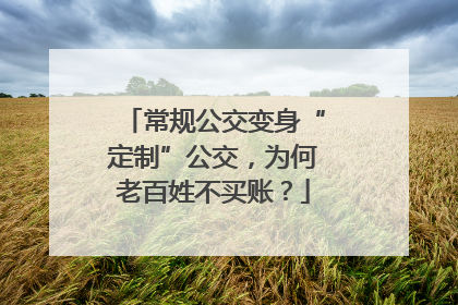 常规公交变身“定制”公交，为何老百姓不买账？