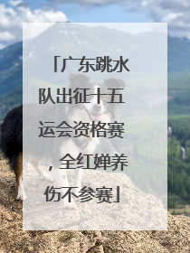 广东跳水队出征十五运会资格赛，全红婵养伤不参赛
