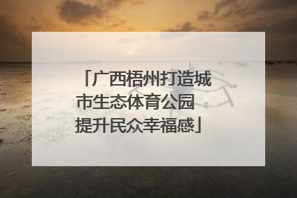 广西梧州打造城市生态体育公园 提升民众幸福感
