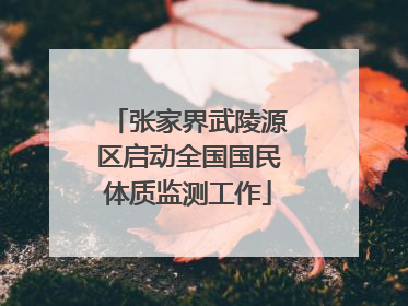 张家界武陵源区启动全国国民体质监测工作