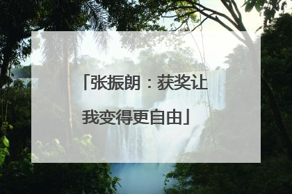 张振朗：获奖让我变得更自由