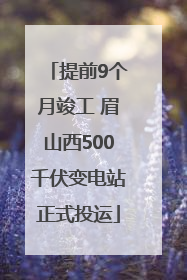 提前9个月竣工 眉山西500千伏变电站正式投运