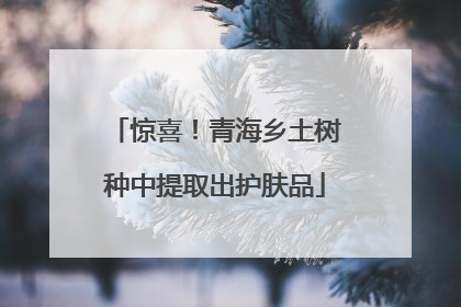 惊喜！青海乡土树种中提取出护肤品