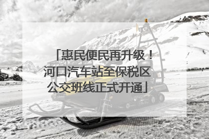 惠民便民再升级！河口汽车站至保税区公交班线正式开通