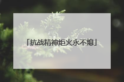 抗战精神炬火永不熄