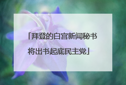 拜登的白宫新闻秘书将出书起底民主党